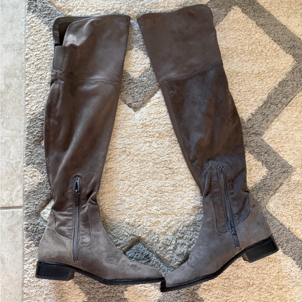 Ivanka Trump Over-the-Knee Taupe Boots